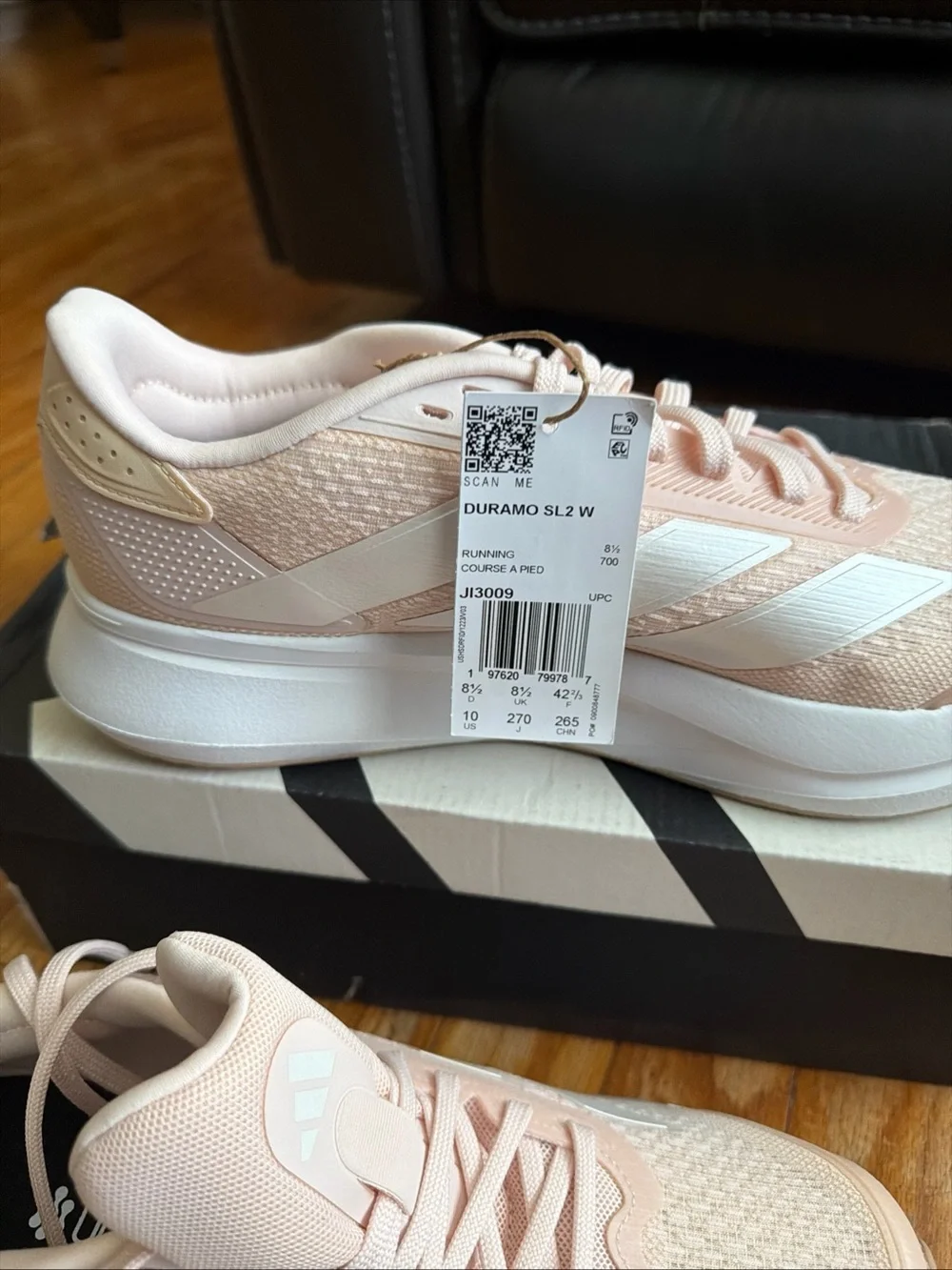 adidas Duramo SL2 W Pale Pink & White Women's Running Shoes 10